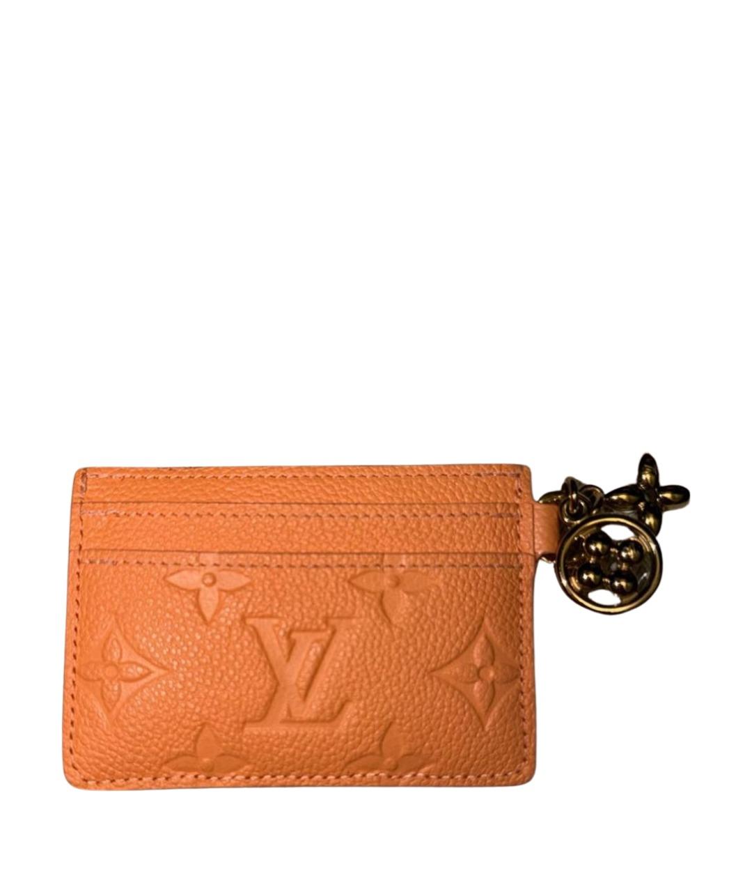 LOUIS VUITTON Оранжевая кожаная визитница, фото 1