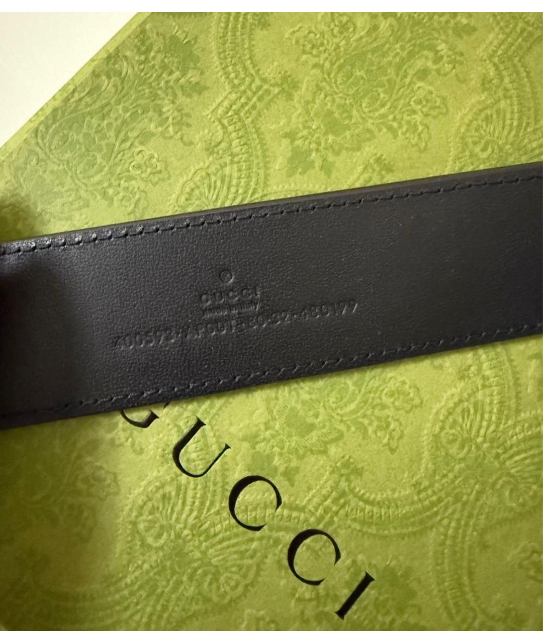 GUCCI Черный кожаный ремень, фото 3