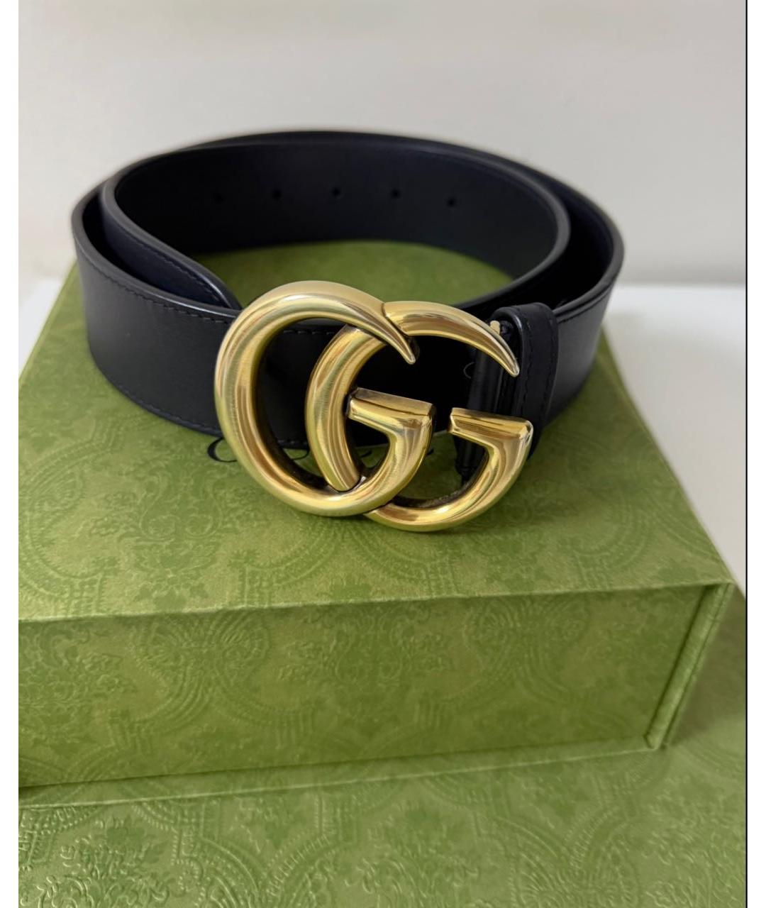 GUCCI Черный кожаный ремень, фото 4