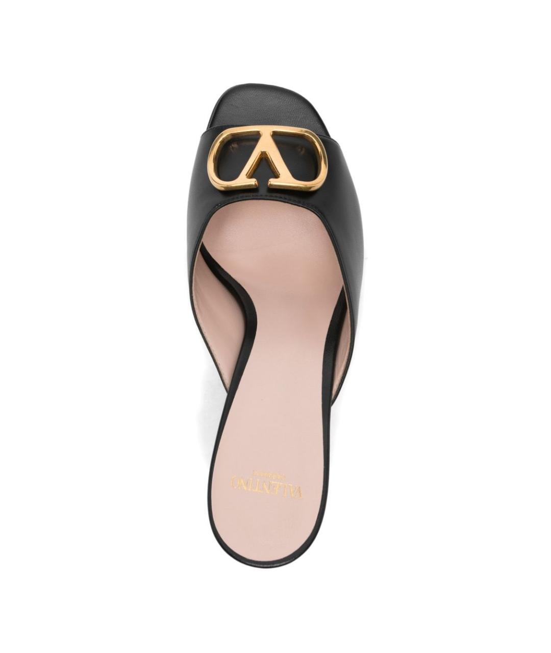 VALENTINO Черные кожаные мюли, фото 3