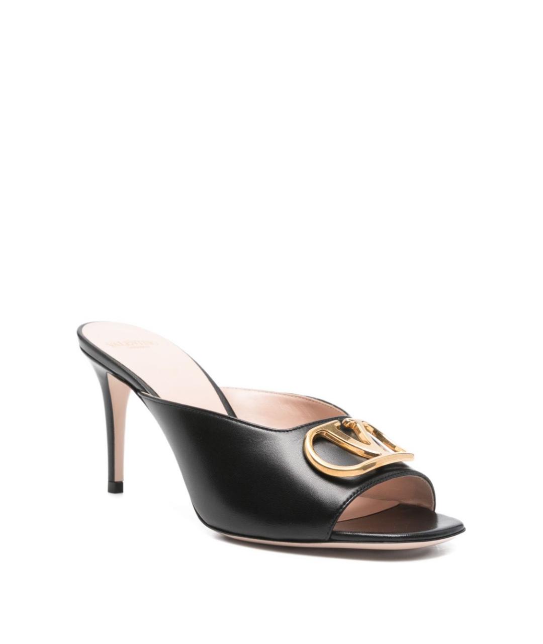 VALENTINO Черные кожаные мюли, фото 4