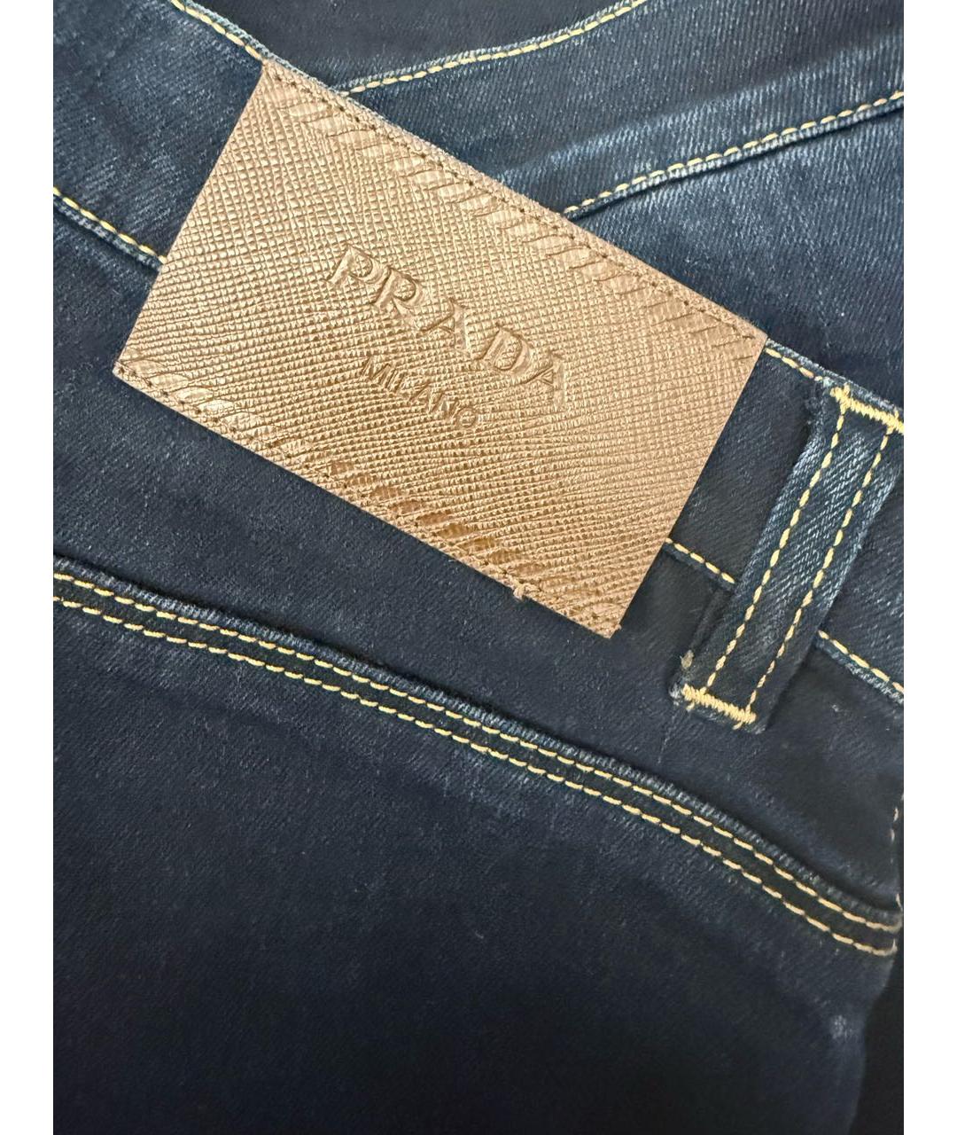 PRADA Темно-синие хлопко-эластановые джинсы слим, фото 5