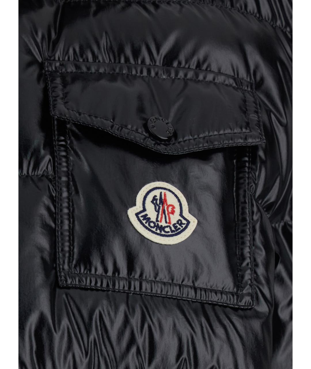 MONCLER Черный полиамидовый пуховик, фото 2