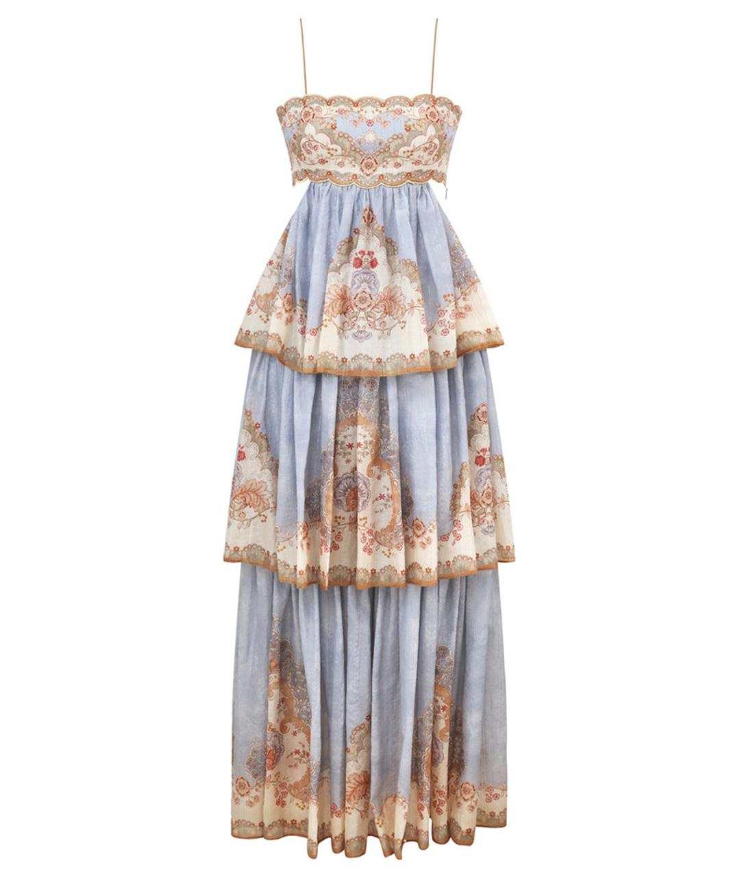 ZIMMERMANN Голубой хлопковый сарафан, фото 1