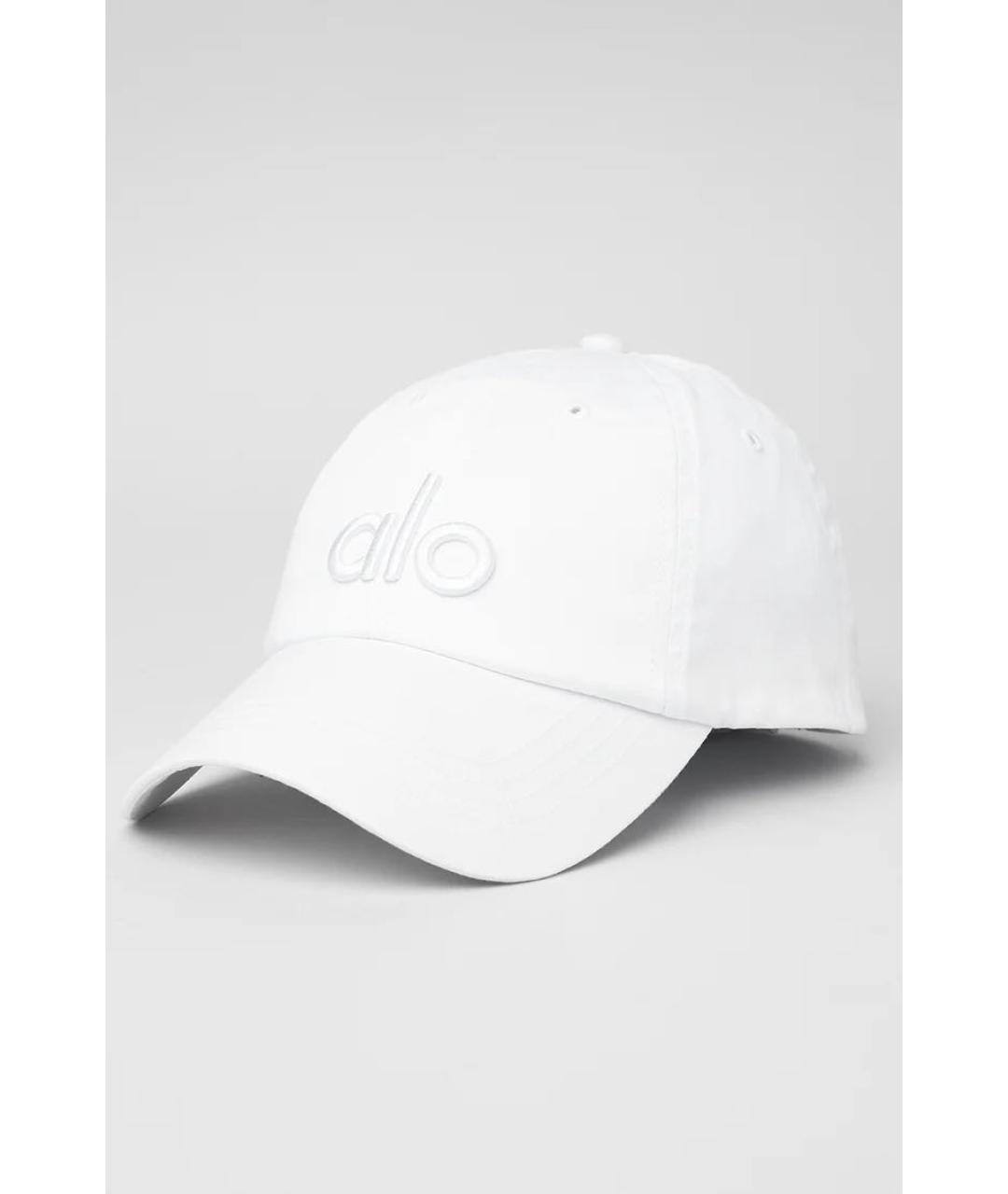 ALO YOGA Белая хлопковая кепка, фото 2