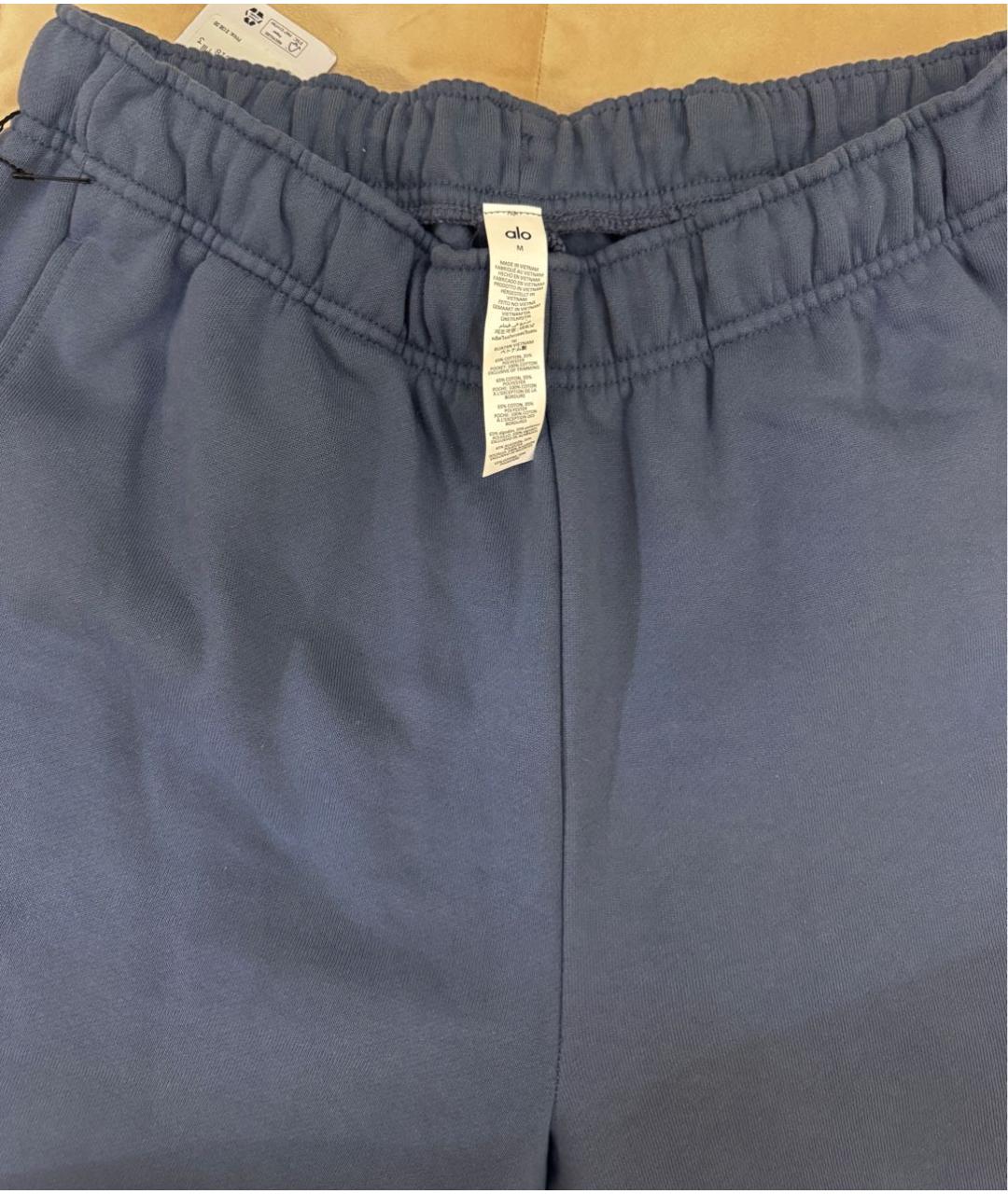 ALO YOGA Синие хлопковые спортивные брюки и шорты, фото 5