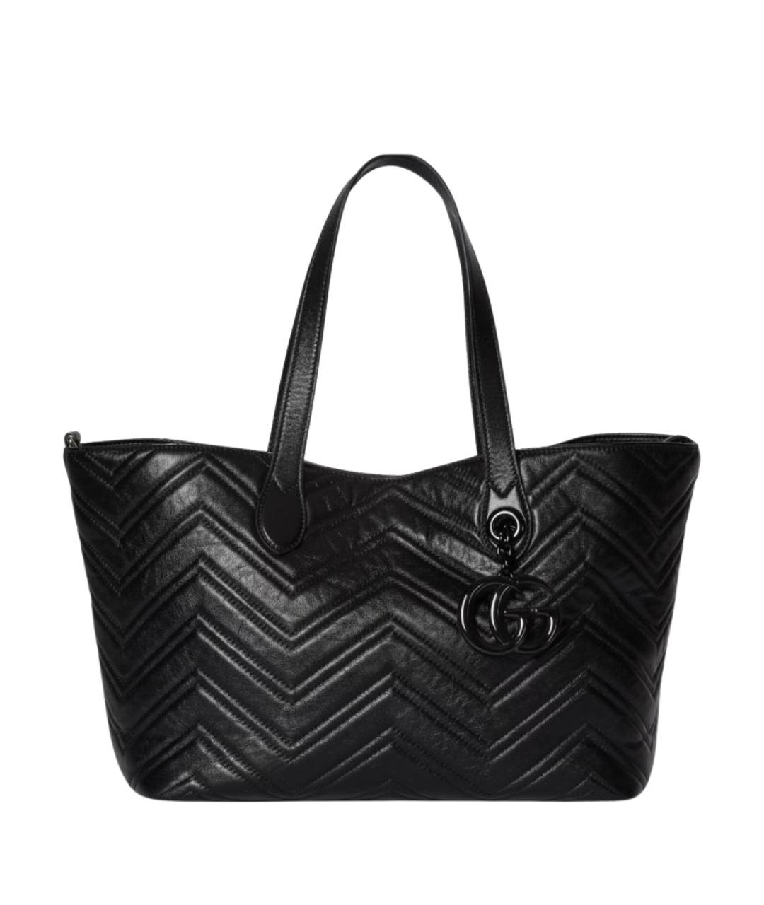 GUCCI Черная кожаная сумка тоут, фото 1