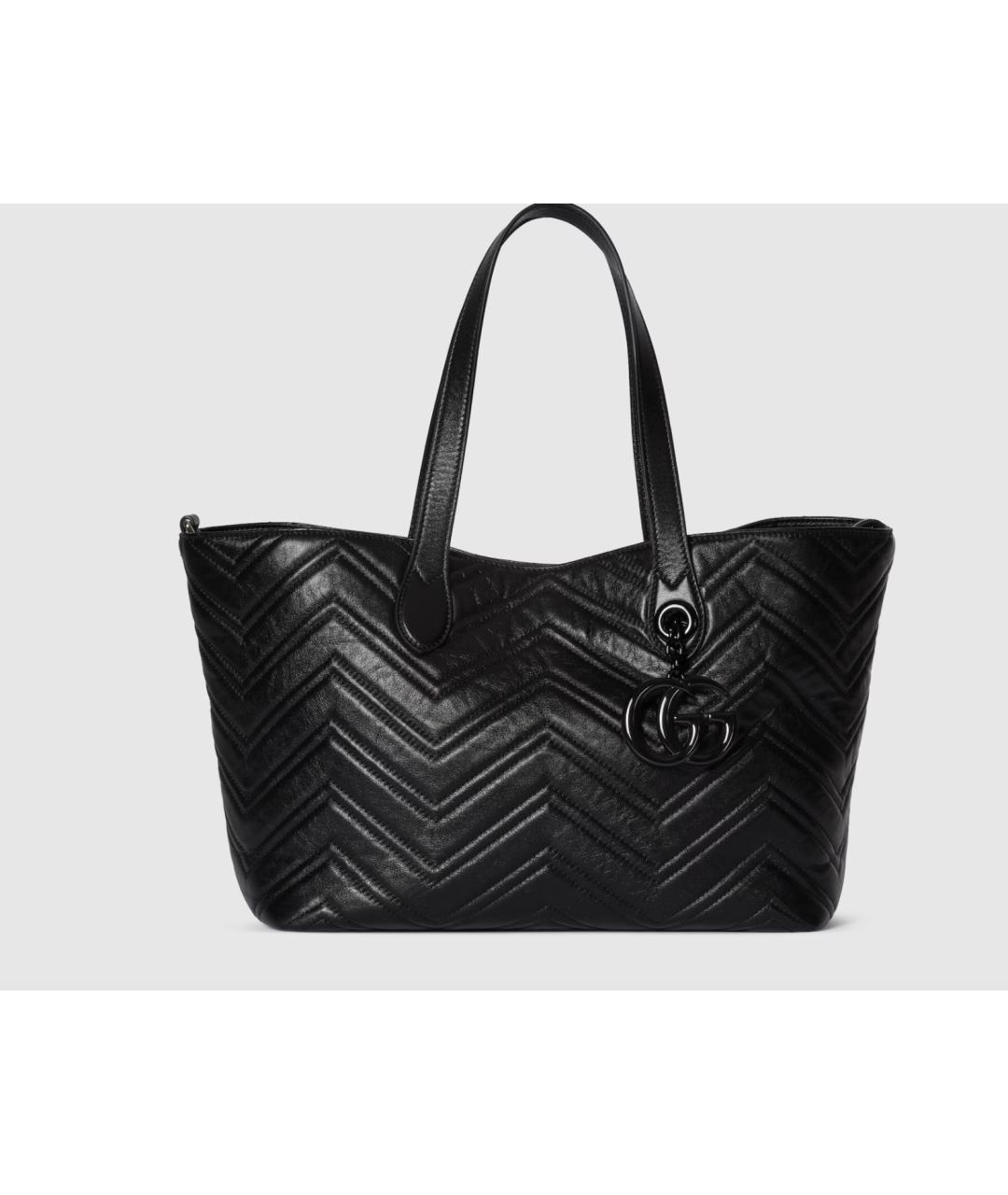 GUCCI Черная кожаная сумка тоут, фото 8