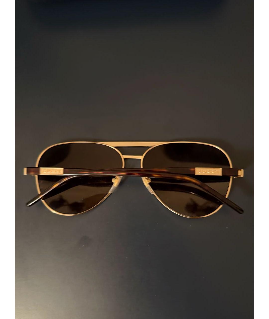 GUCCI Белые металлические солнцезащитные очки, фото 2