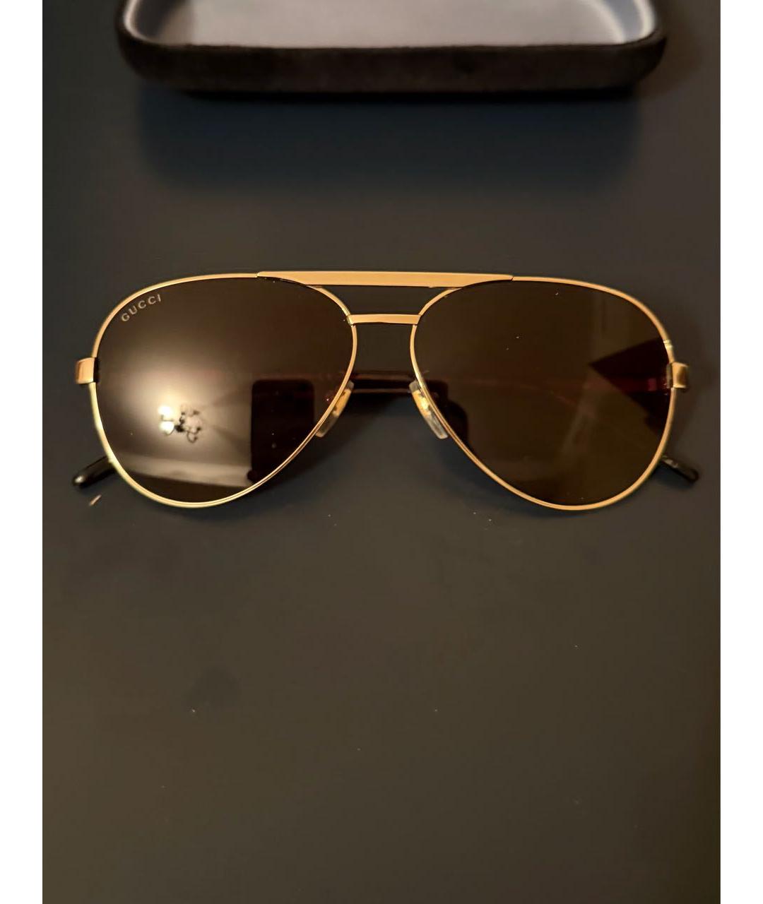 GUCCI Белые металлические солнцезащитные очки, фото 4