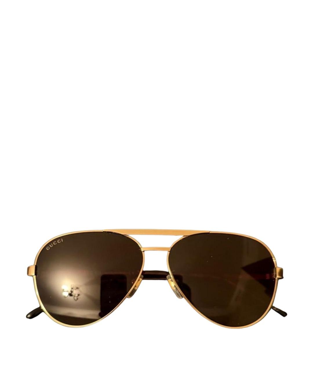 GUCCI Белые металлические солнцезащитные очки, фото 1