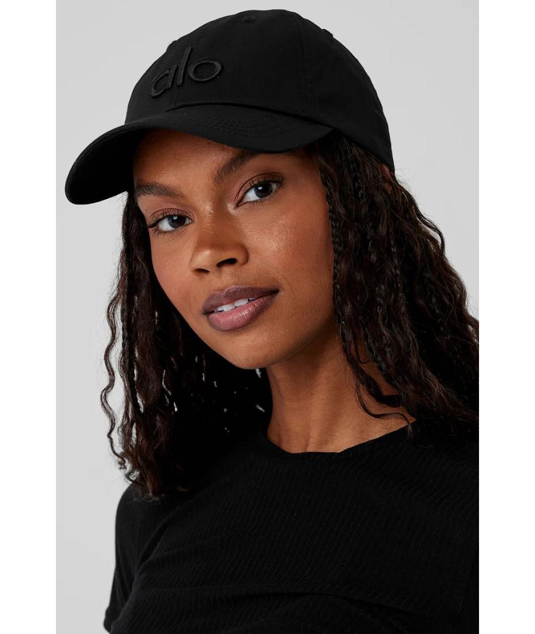ALO YOGA Черная хлопковая кепка, фото 5