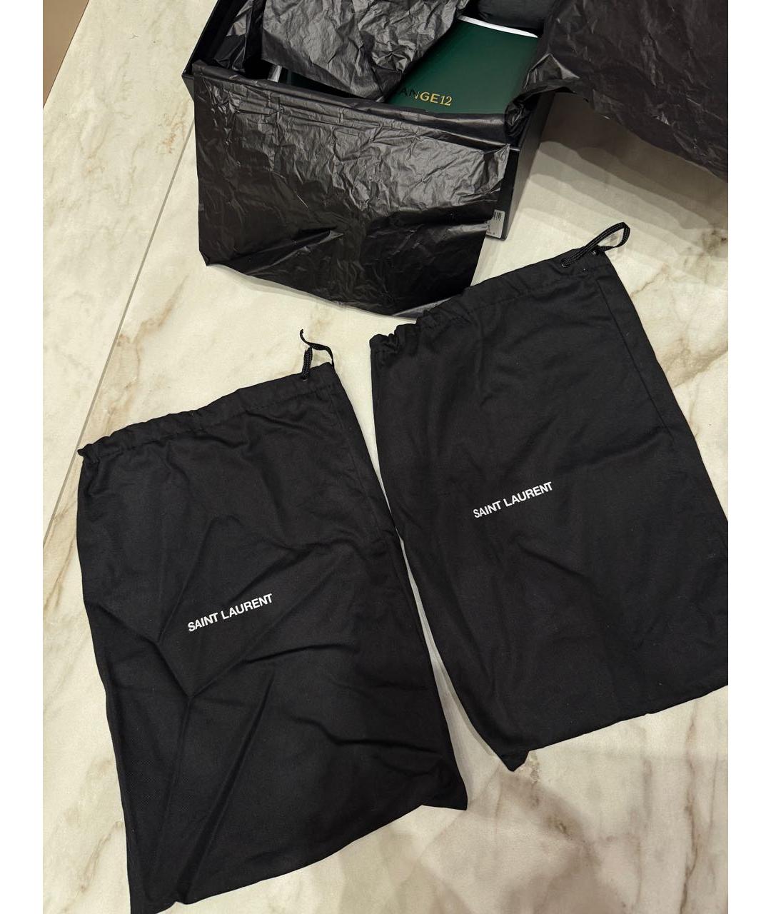 SAINT LAURENT Черные босоножки из лакированной кожи, фото 7