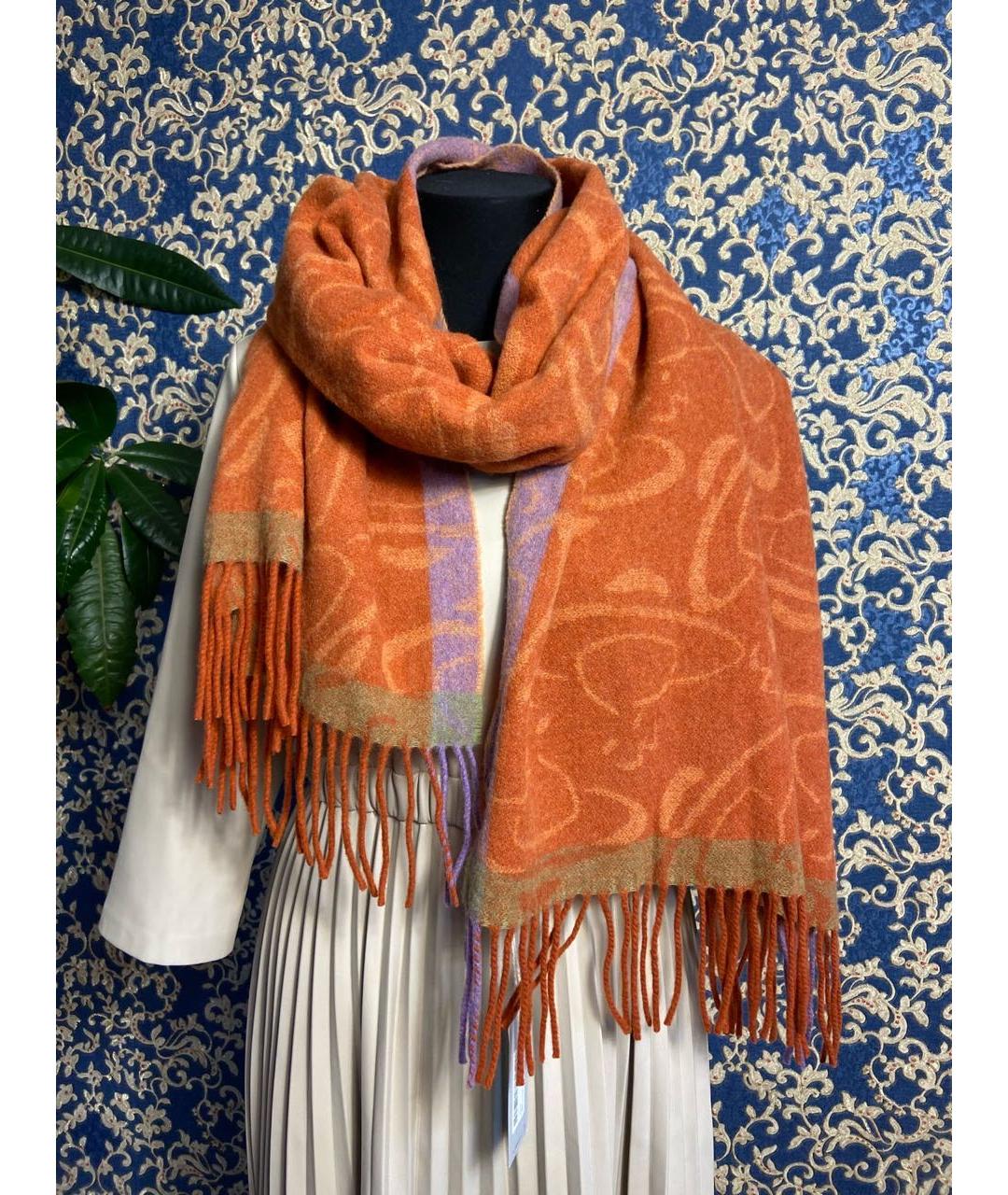 VIVIENNE WESTWOOD Оранжевый шерстяной шарф, фото 2