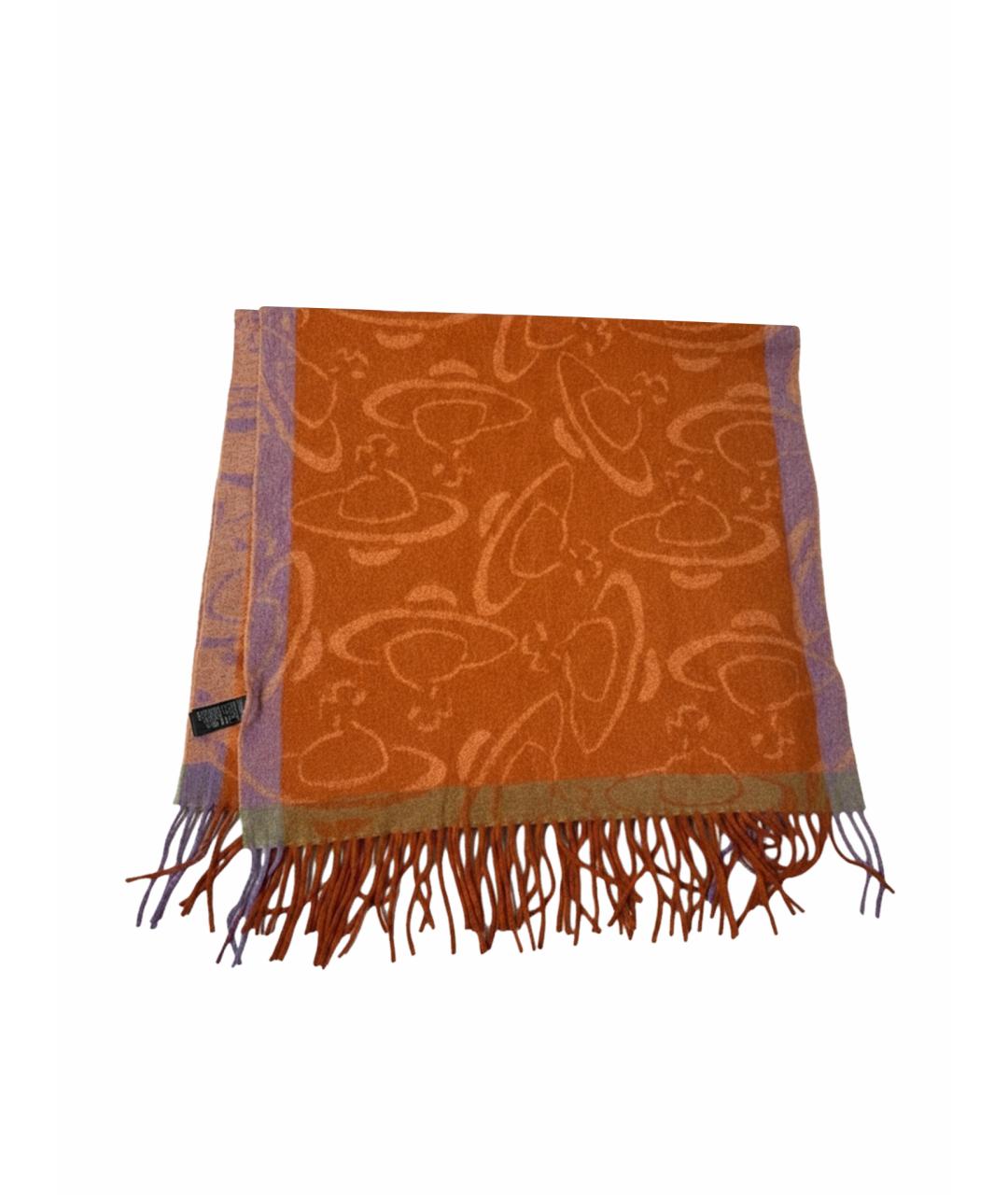 VIVIENNE WESTWOOD Оранжевый шерстяной шарф, фото 1