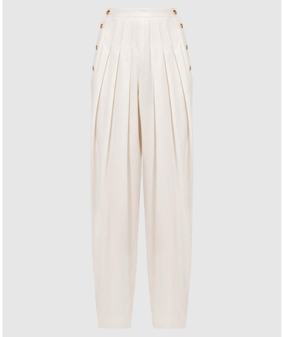 LORO PIANA Белые льняные брюки узкие, фото 7