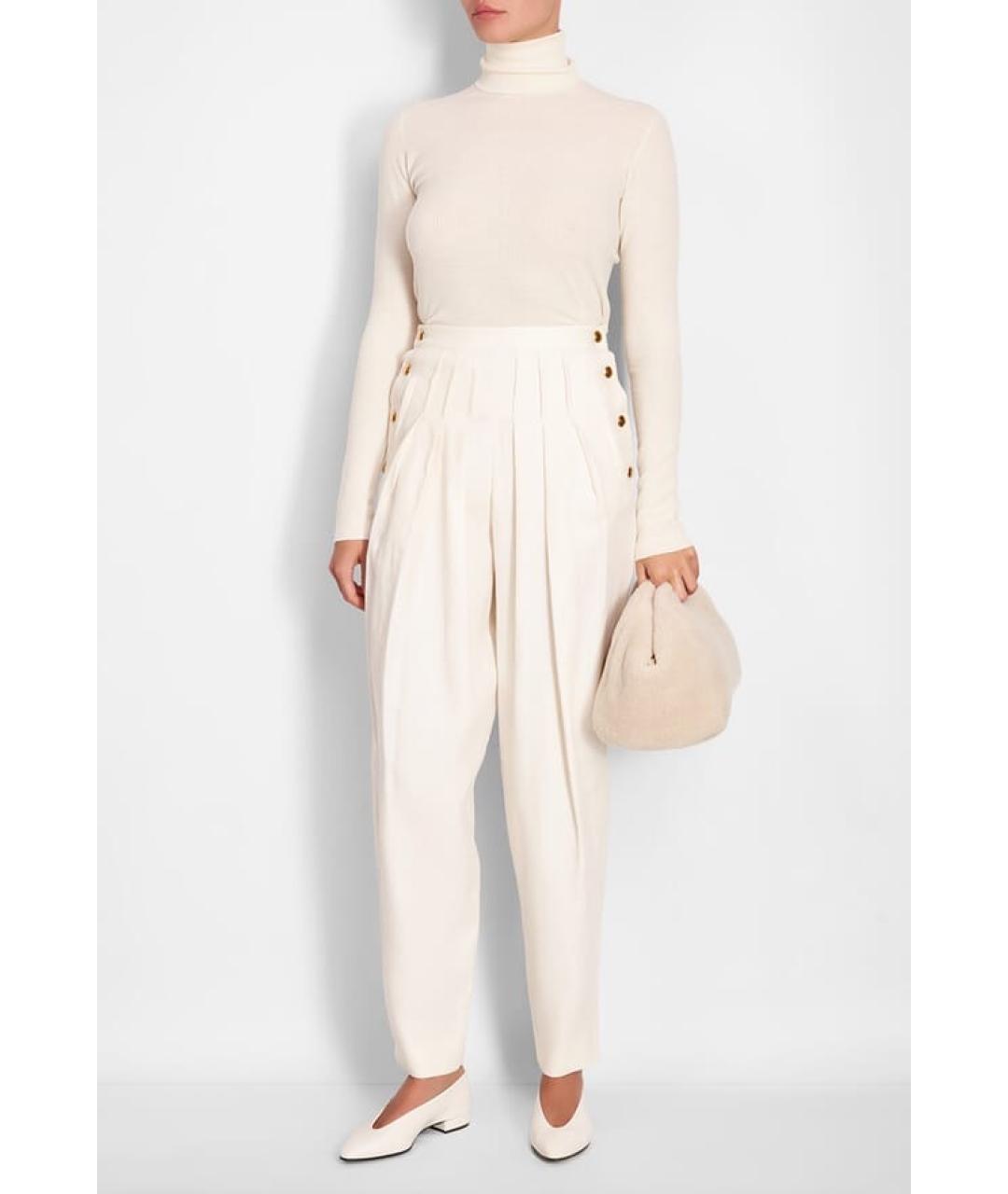 LORO PIANA Белые льняные брюки узкие, фото 4