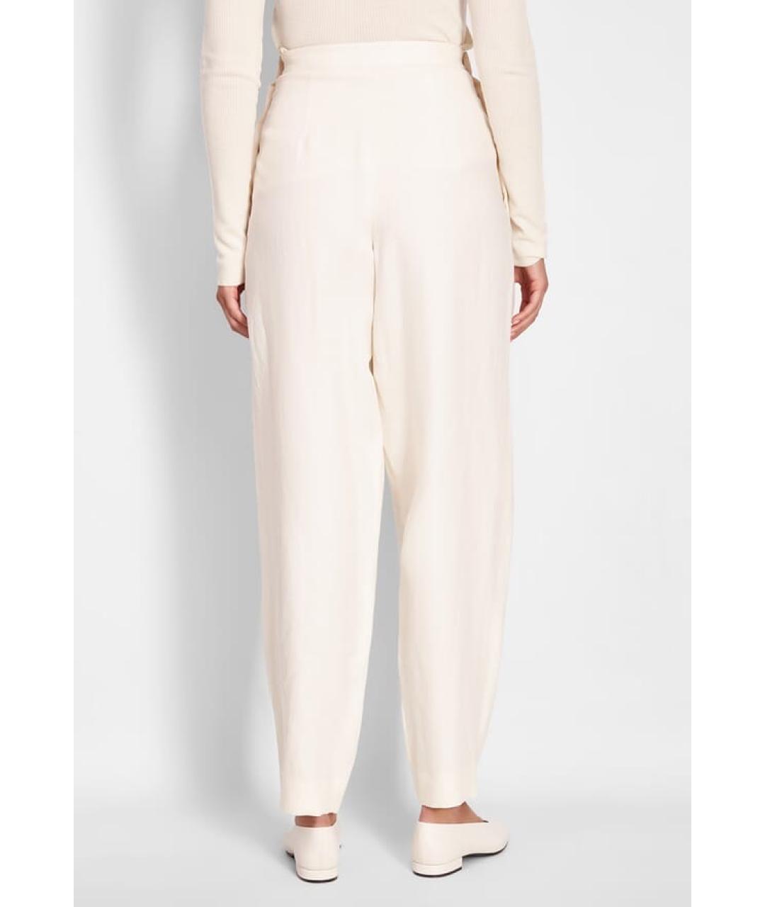 LORO PIANA Белые льняные брюки узкие, фото 6