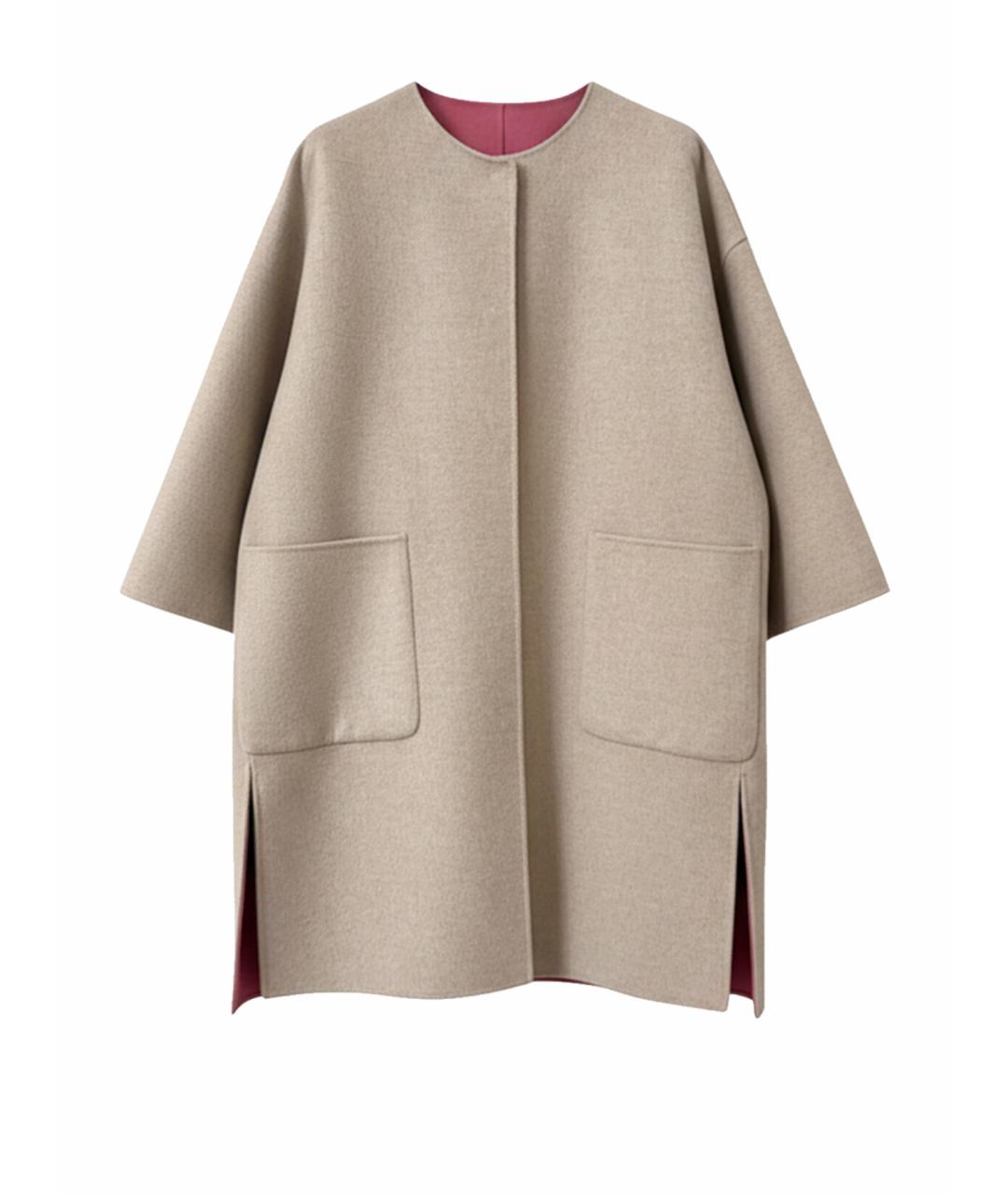 WEEKEND MAX MARA Бежевое шерстяное пальто, фото 1