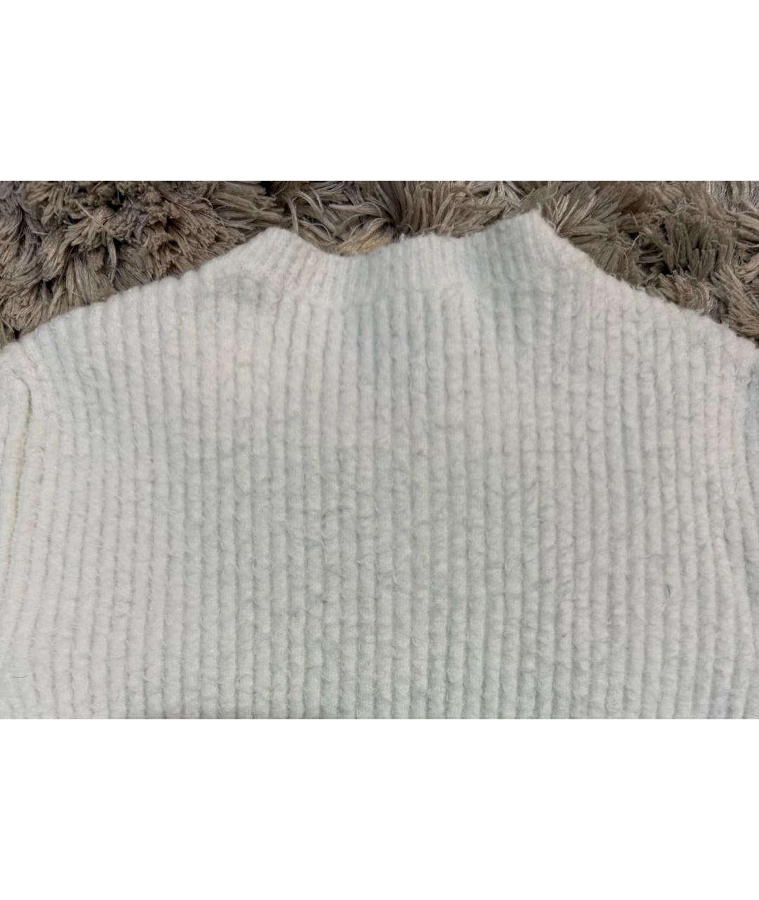 BALENCIAGA Белый хлопко-эластановый джемпер / свитер, фото 3