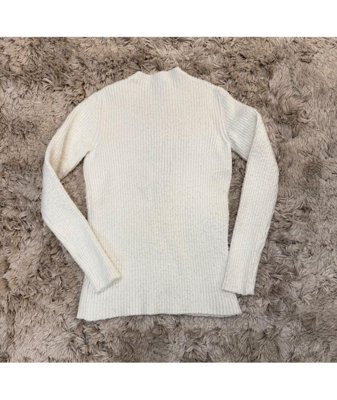 BALENCIAGA Белый хлопко-эластановый джемпер / свитер, фото 2