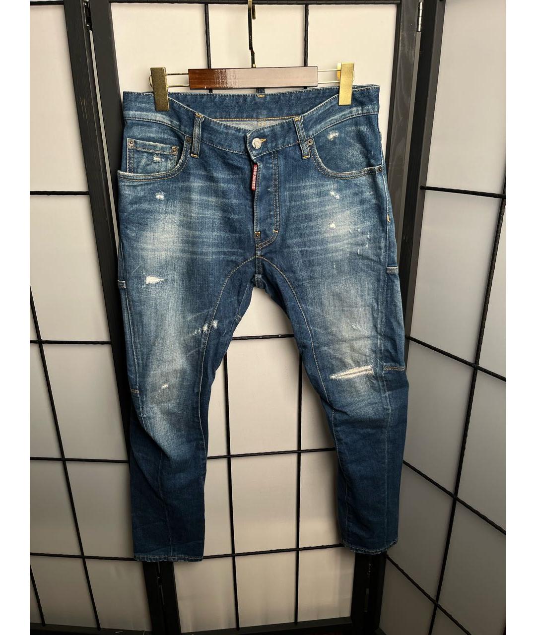 DSQUARED2 Синие хлопко-эластановые джинсы скинни, фото 8