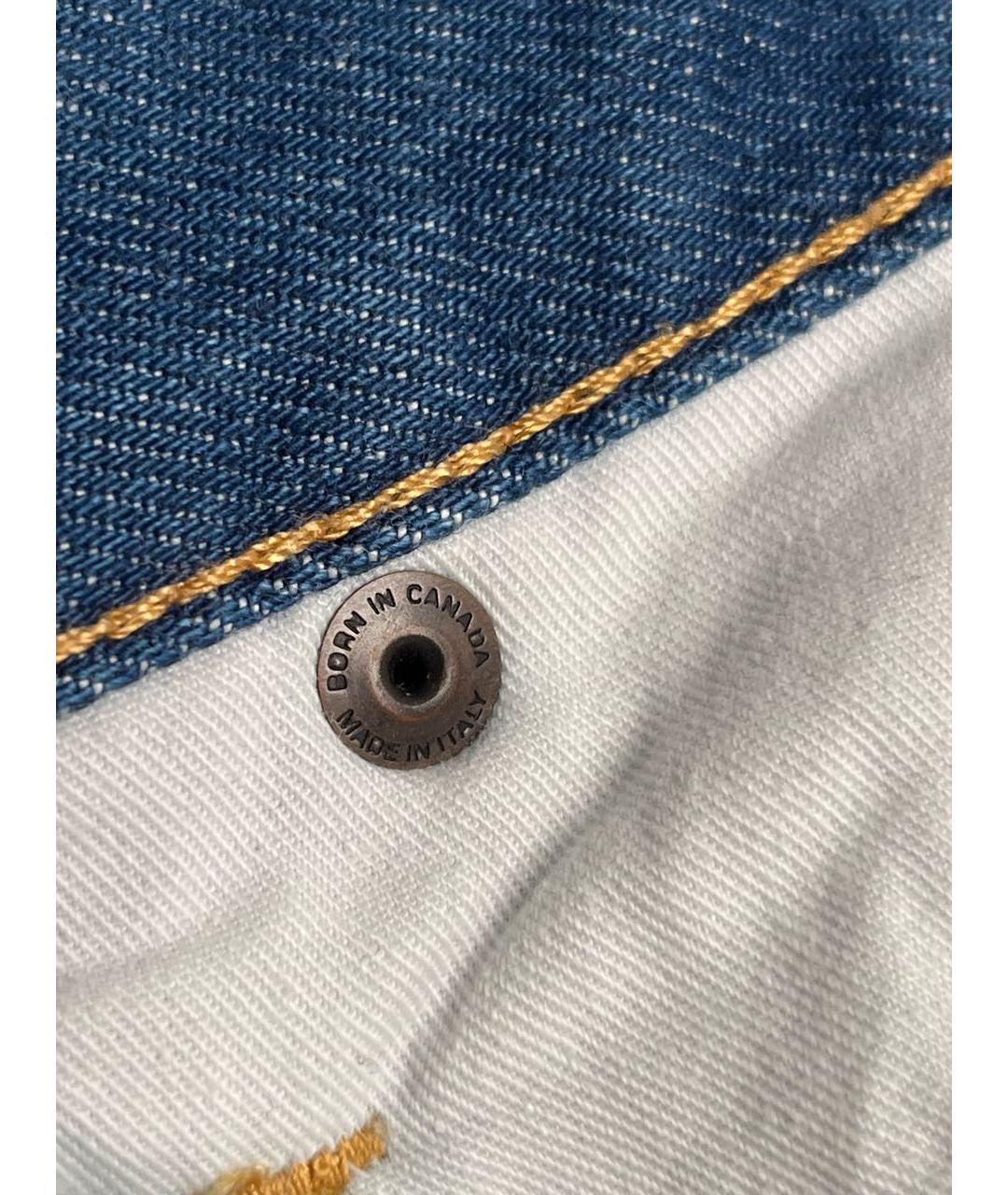 DSQUARED2 Синие хлопко-эластановые джинсы скинни, фото 4