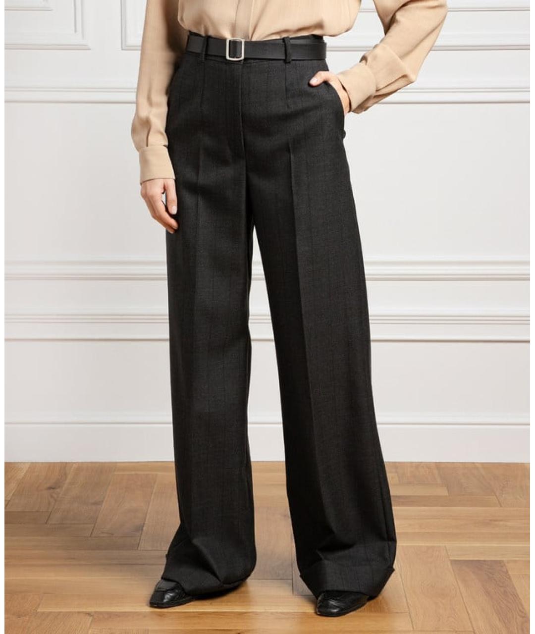 LORO PIANA Серые шерстяные брюки широкие, фото 3