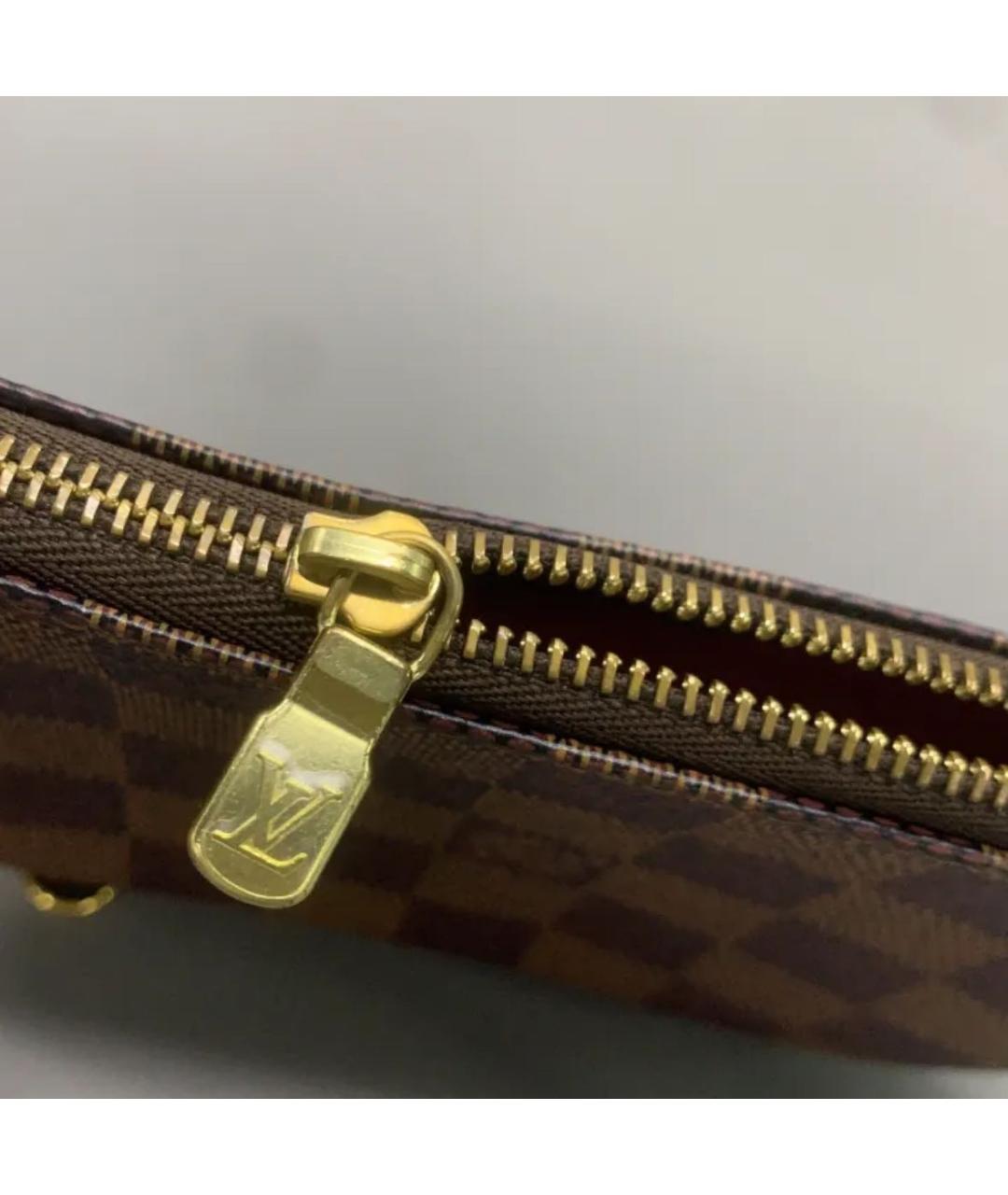 LOUIS VUITTON Коричневая кожаная сумка с короткими ручками, фото 5