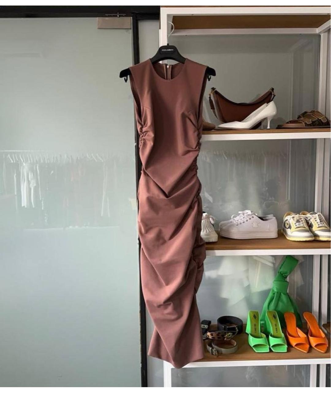 DOLCE&GABBANA Коралловое вискозное повседневное платье, фото 6