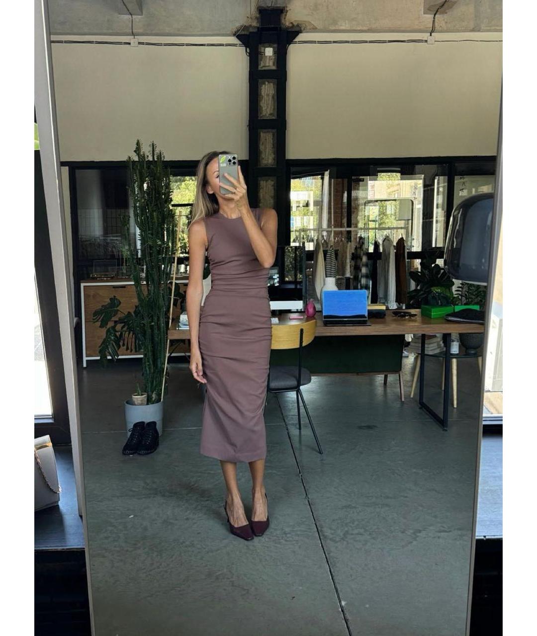 DOLCE&GABBANA Коралловое вискозное повседневное платье, фото 7