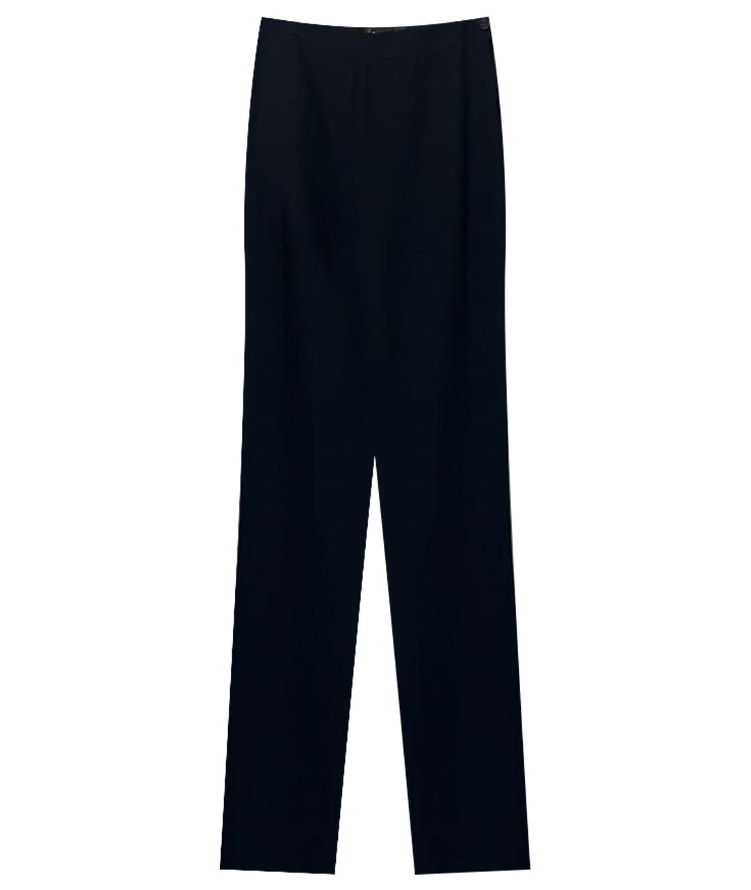 CHANEL Черные шерстяные прямые брюки, фото 1