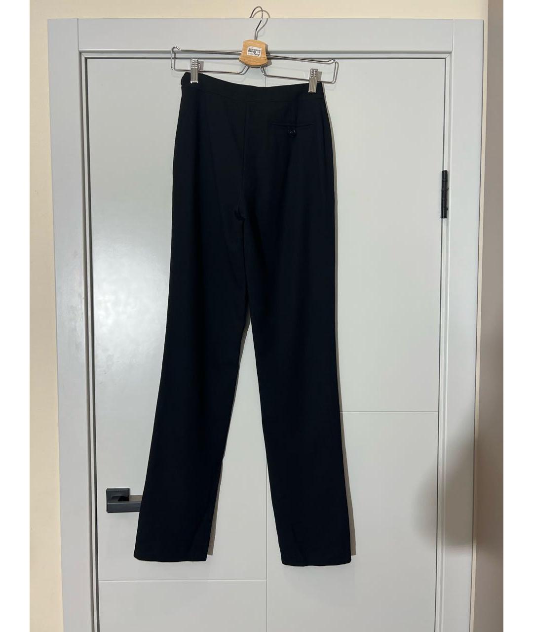 CHANEL Черные шерстяные прямые брюки, фото 2