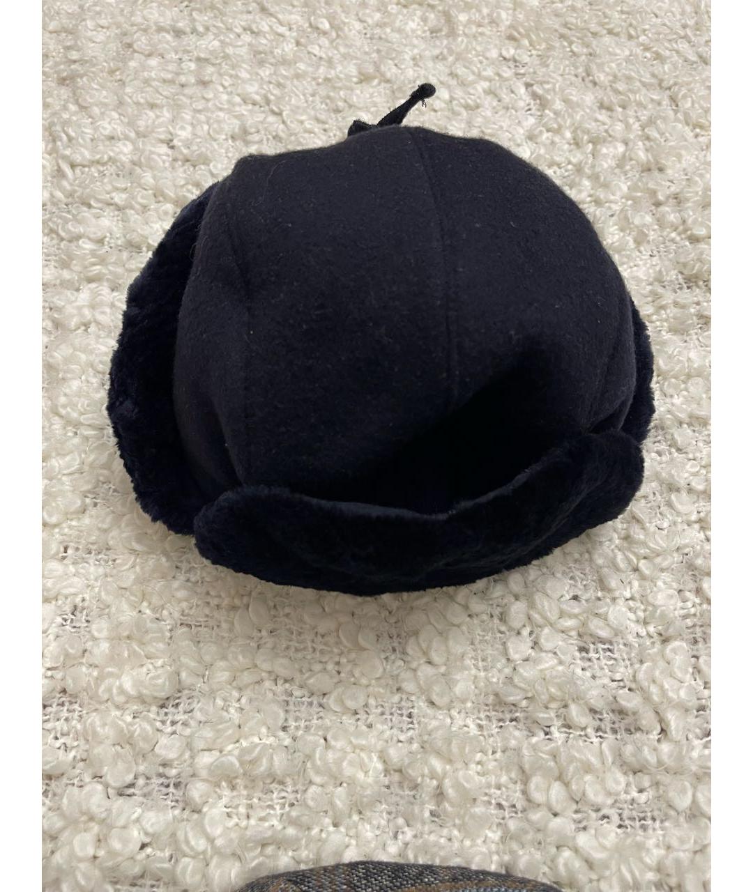 BRIONI Темно-синяя шерстяная шапка, фото 4