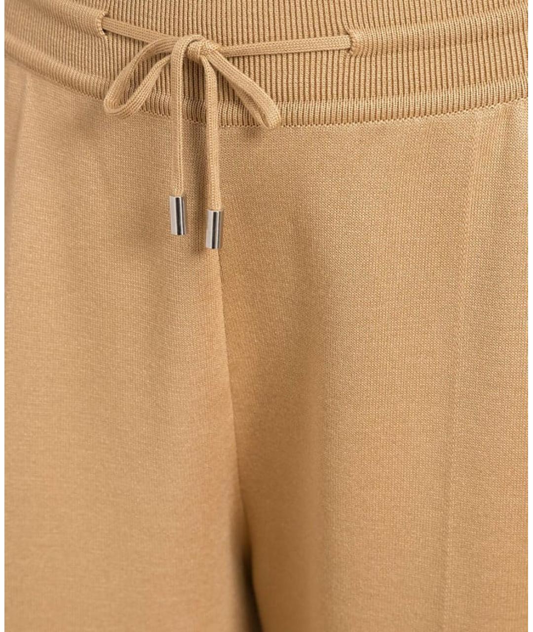 LORO PIANA Бежевые шелковые прямые брюки, фото 5