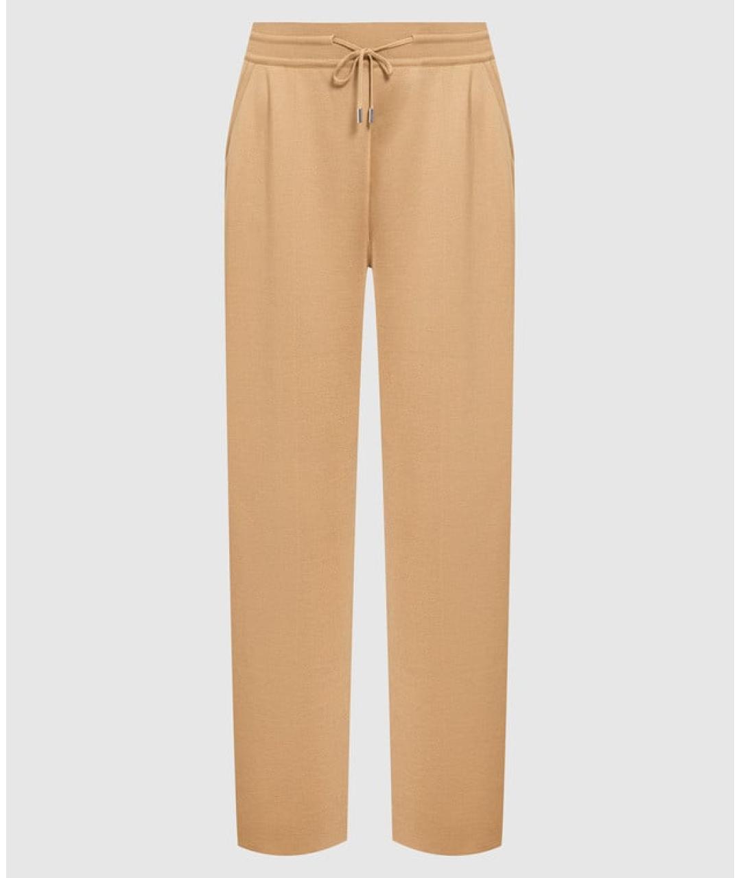 LORO PIANA Бежевые шелковые прямые брюки, фото 6