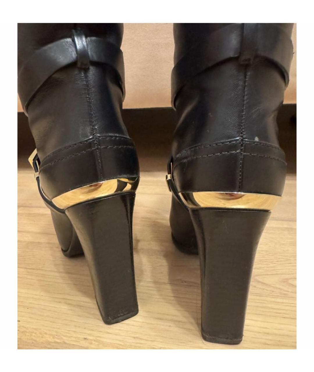 CHRISTIAN DIOR Черные кожаные сапоги, фото 4