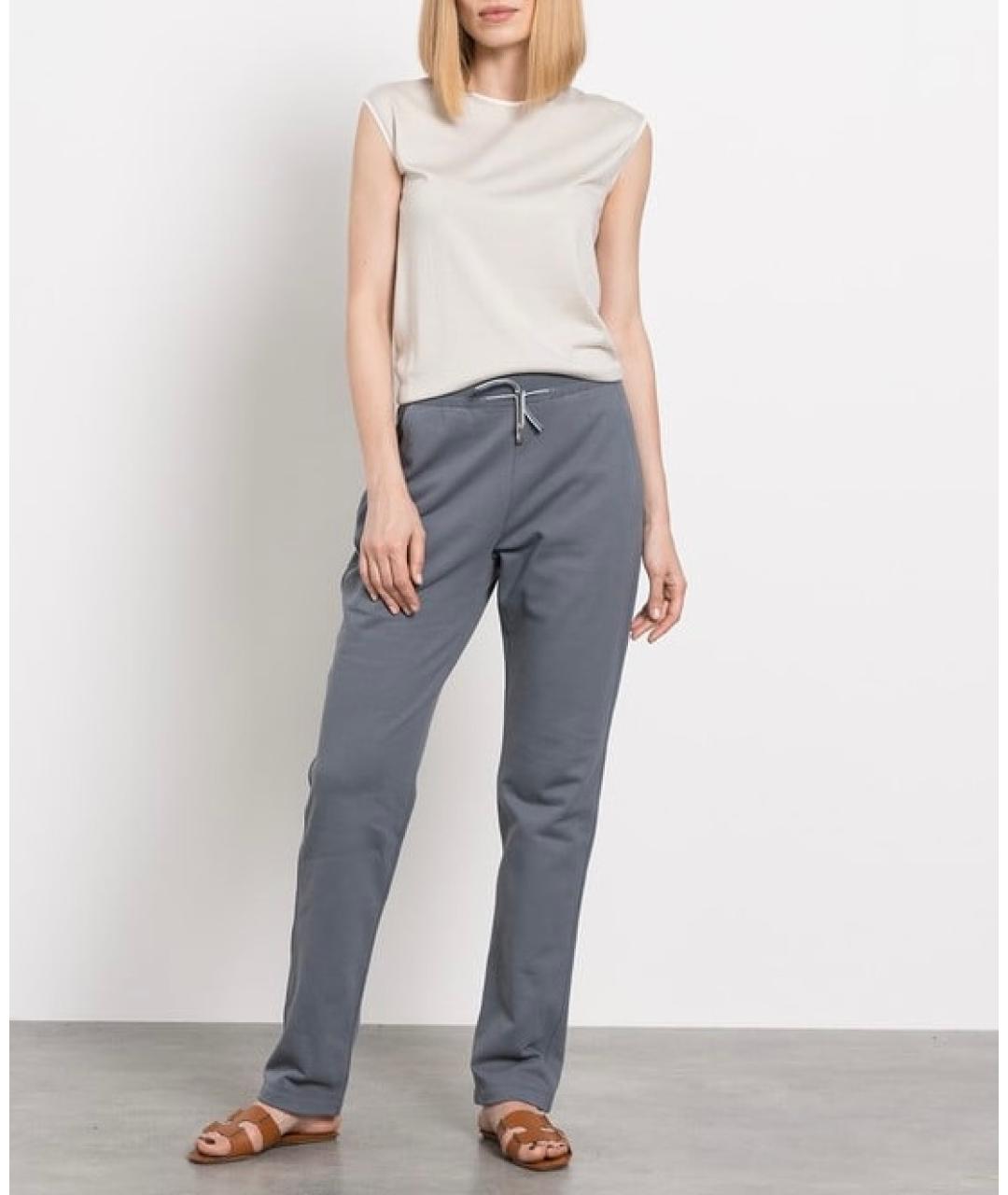 LORO PIANA Серые хлопковые спортивные брюки и шорты, фото 2