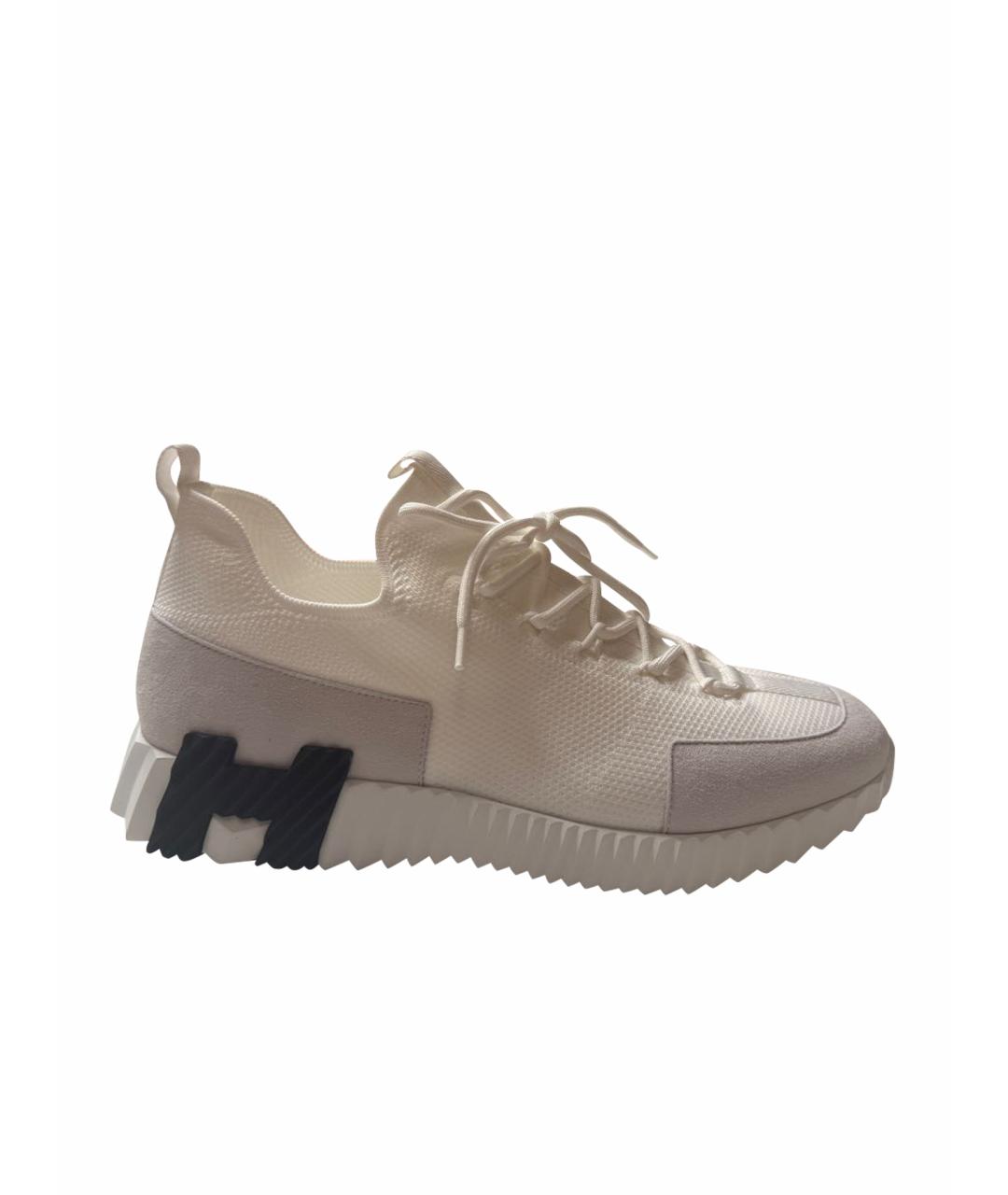 HERMES Белые неопреновые низкие кроссовки / кеды, фото 1