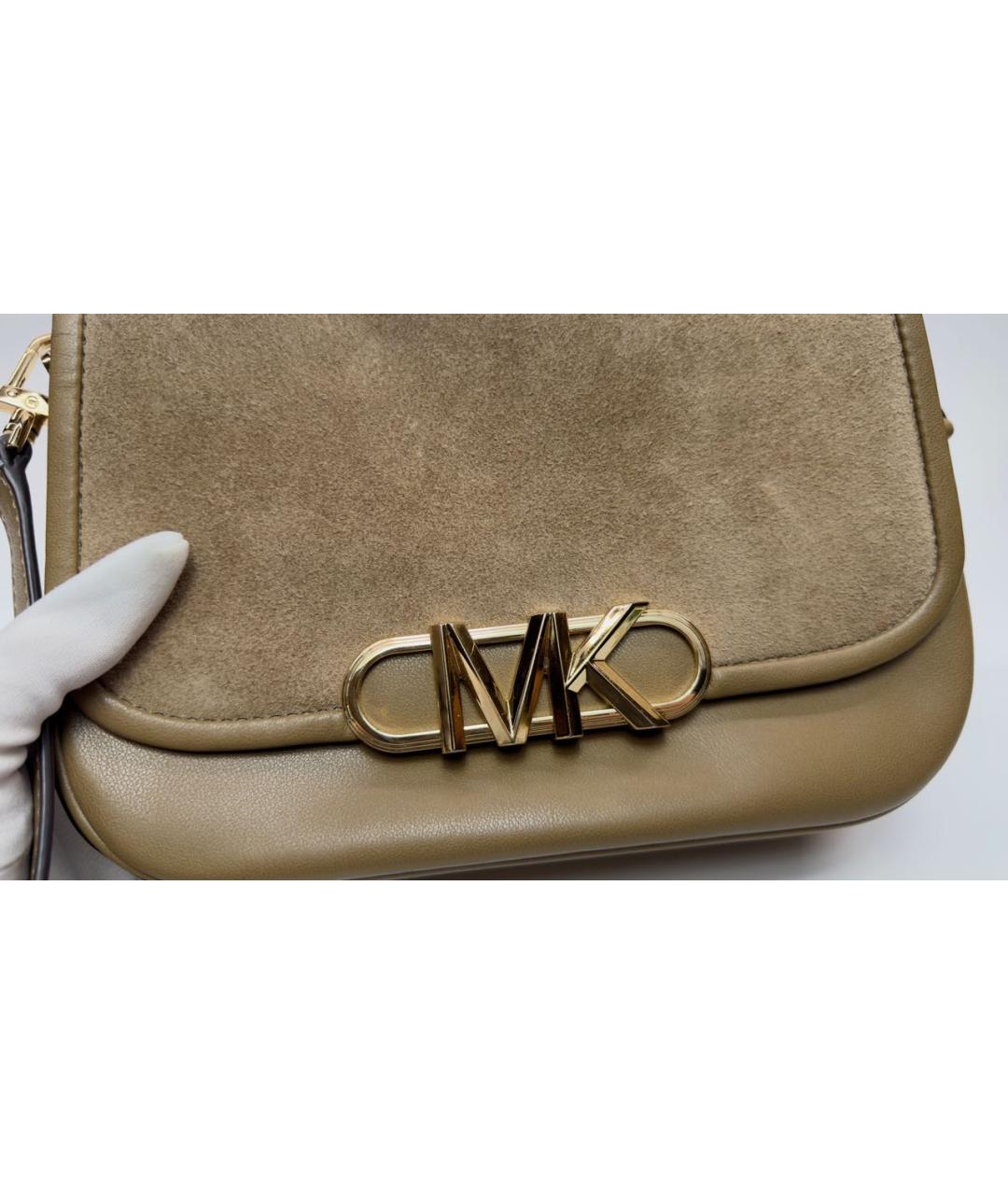 MICHAEL KORS Коричневая кожаная сумка через плечо, фото 5