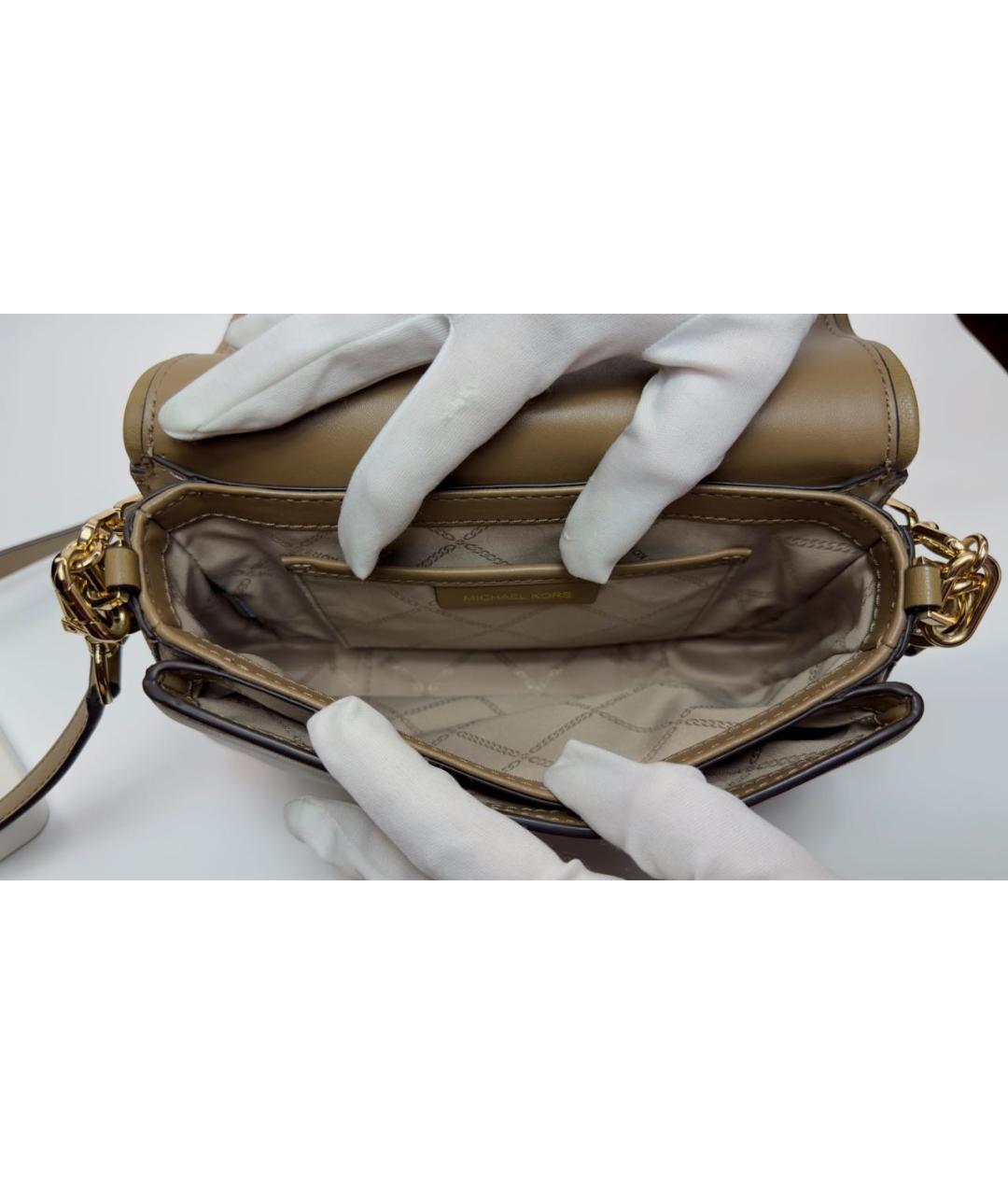 MICHAEL KORS Коричневая кожаная сумка через плечо, фото 4