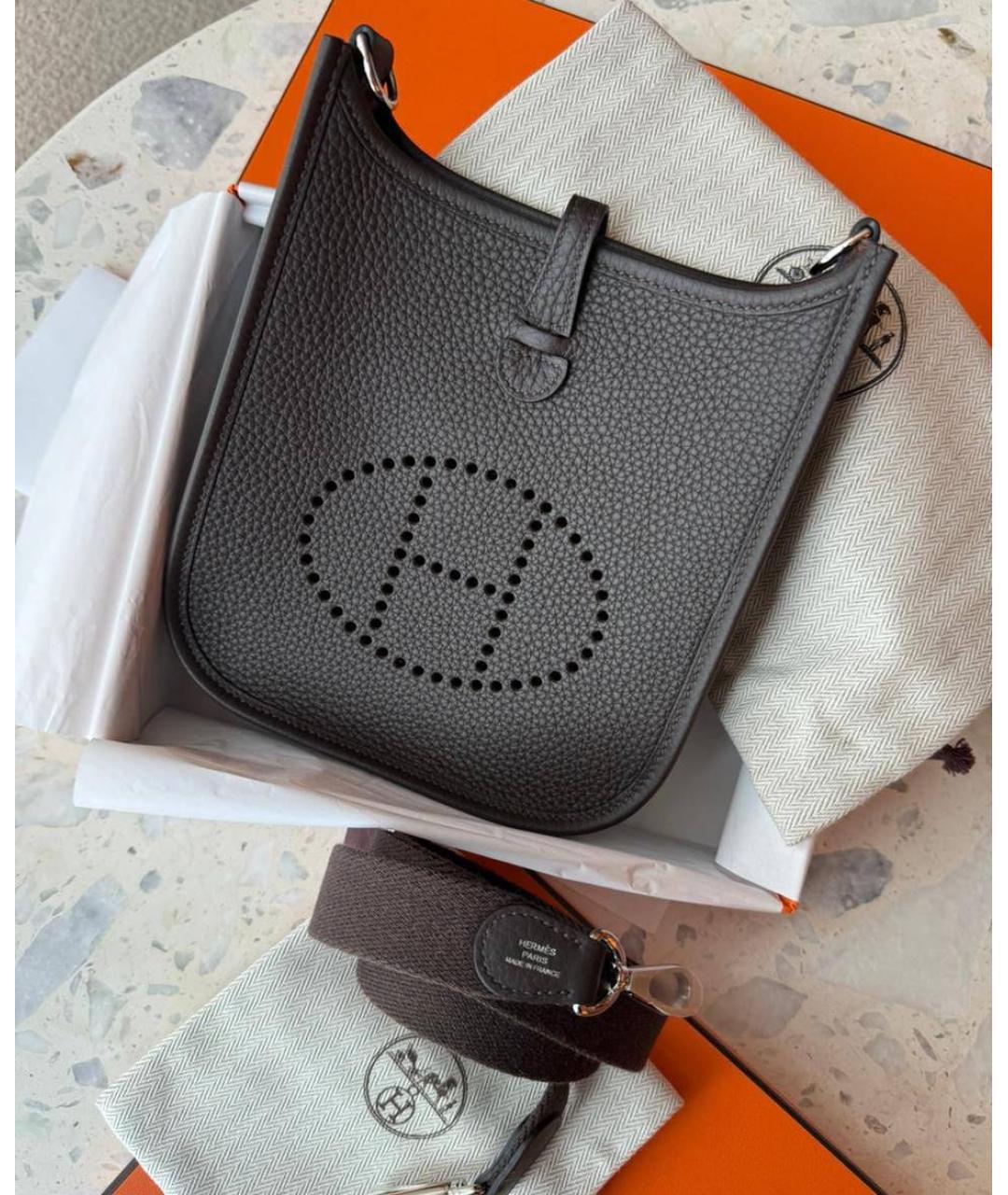 HERMES Коричневая кожаная сумка через плечо, фото 2