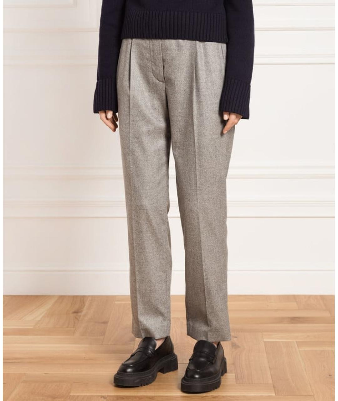 LORO PIANA Серые кашемировые брюки узкие, фото 3