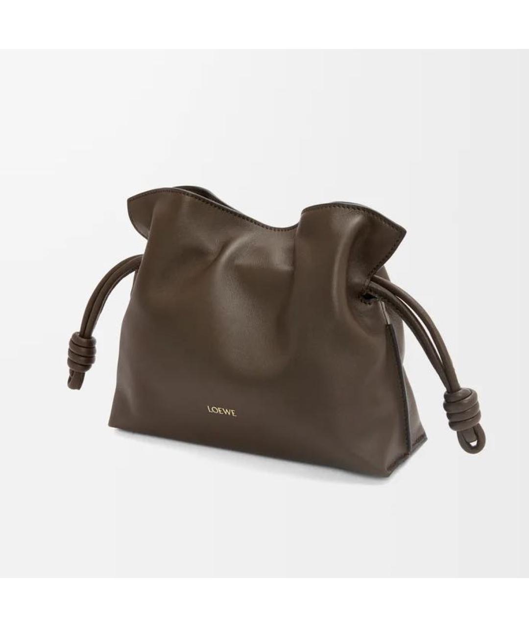 LOEWE Коричневая кожаная сумка через плечо, фото 4