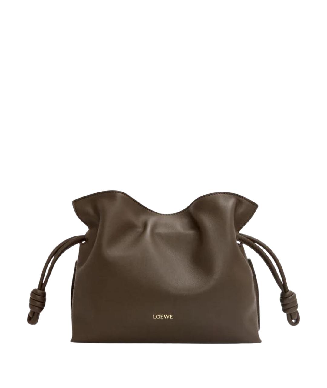 LOEWE Коричневая кожаная сумка через плечо, фото 1