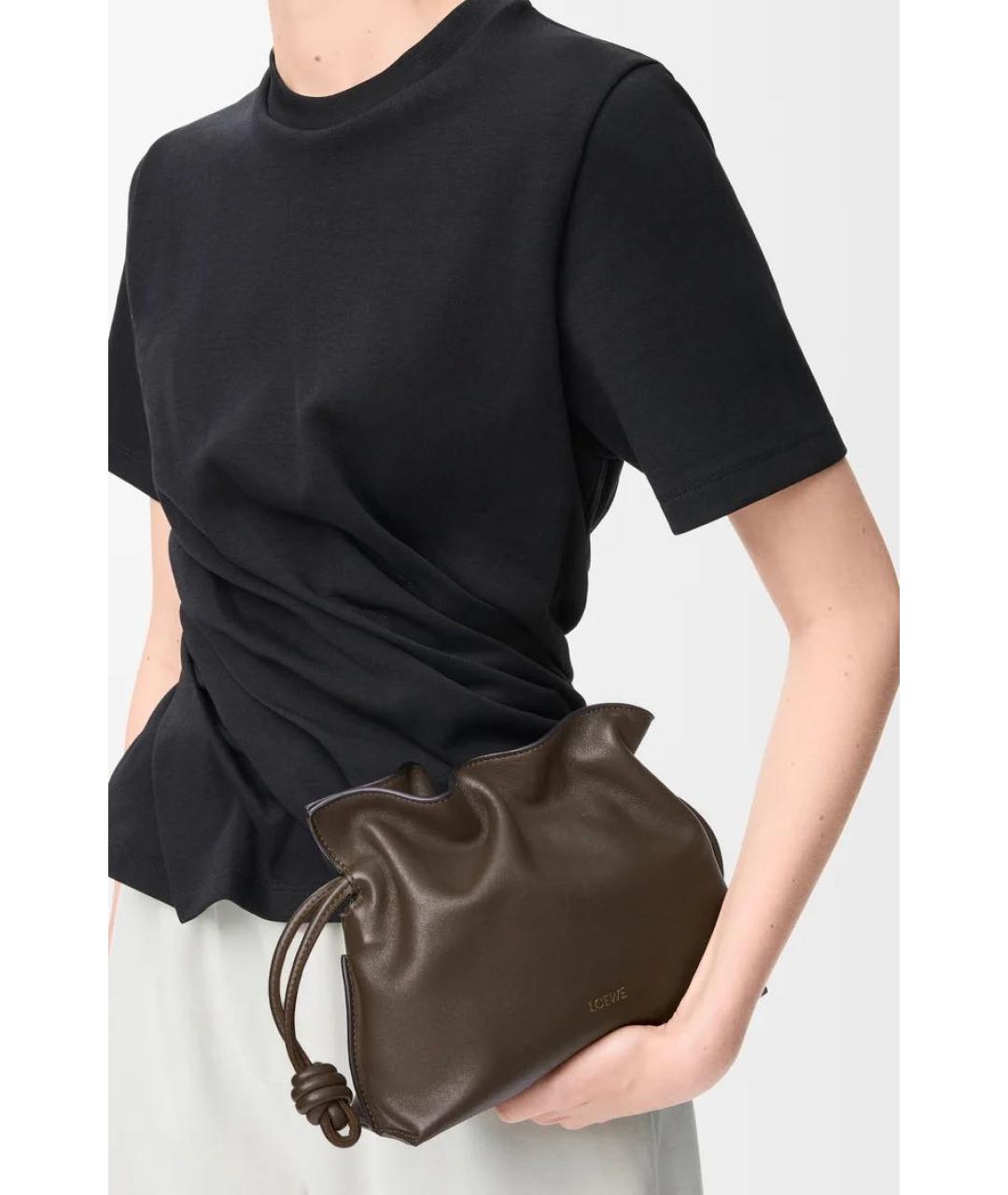 LOEWE Коричневая кожаная сумка через плечо, фото 2