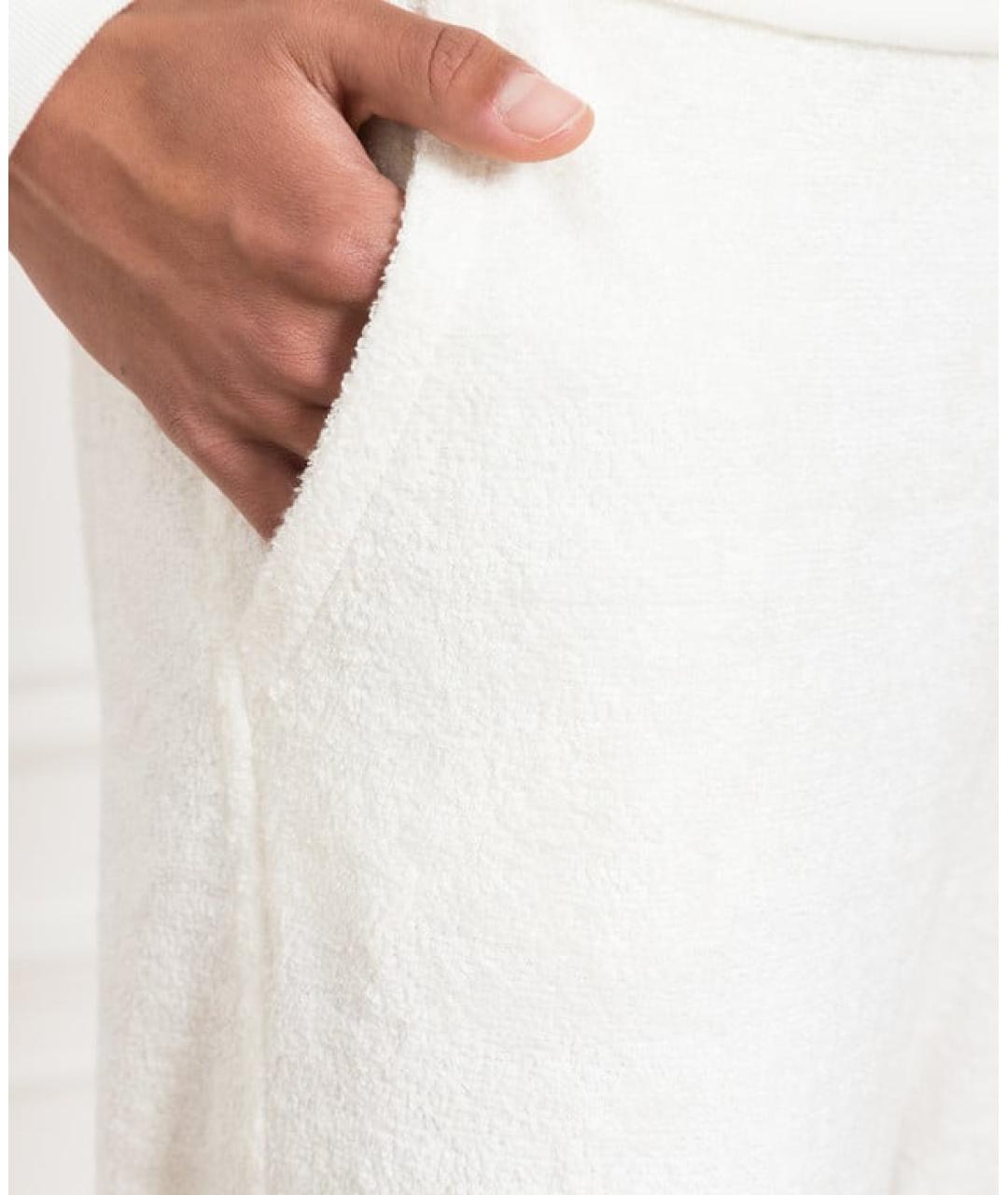 LORO PIANA Белые хлопко-эластановые брюки узкие, фото 4