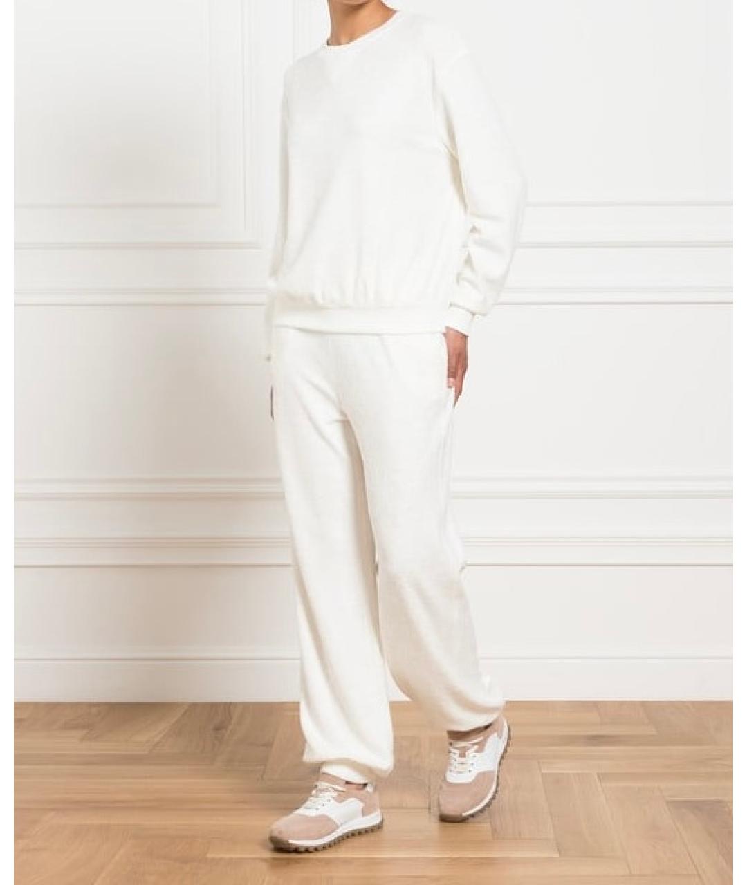 LORO PIANA Белые хлопко-эластановые брюки узкие, фото 2