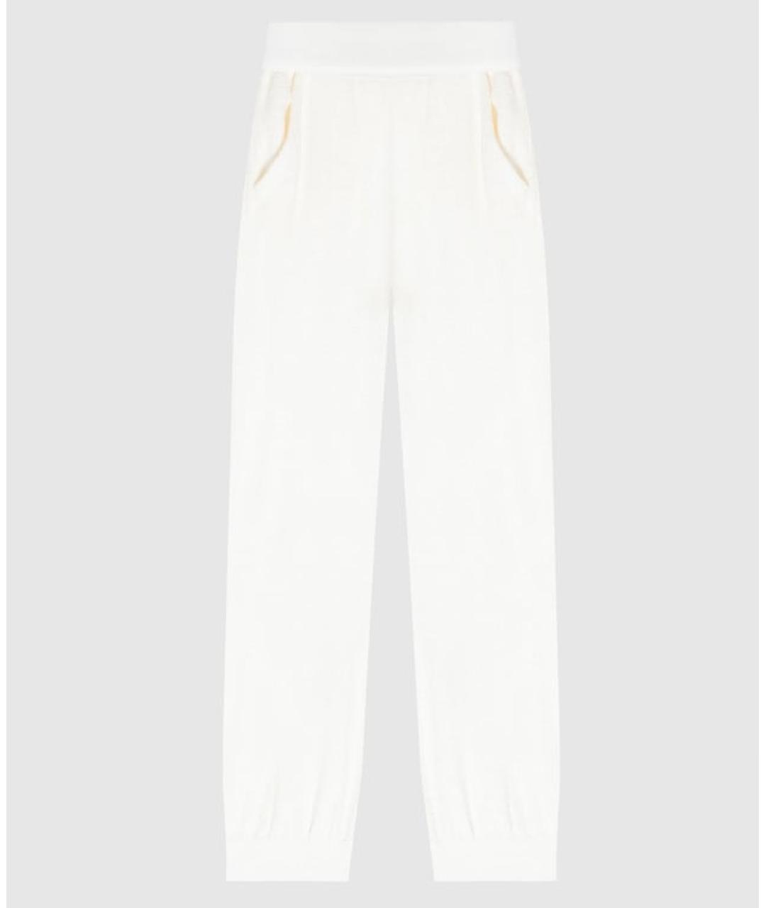LORO PIANA Белые хлопко-эластановые брюки узкие, фото 5