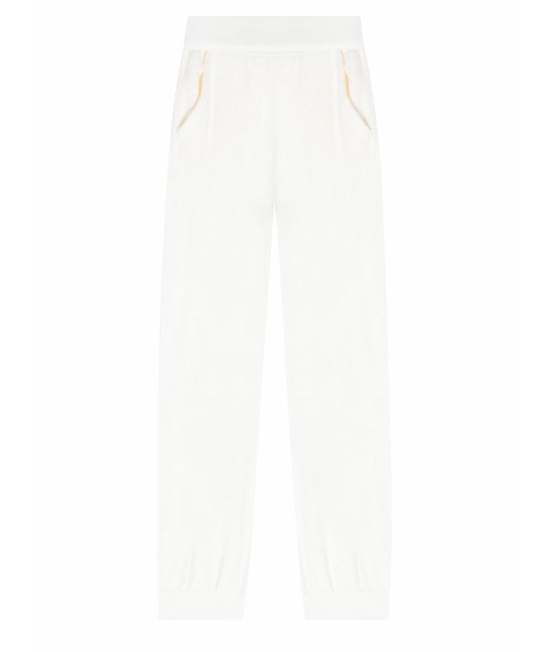 LORO PIANA Белые хлопко-эластановые брюки узкие, фото 1